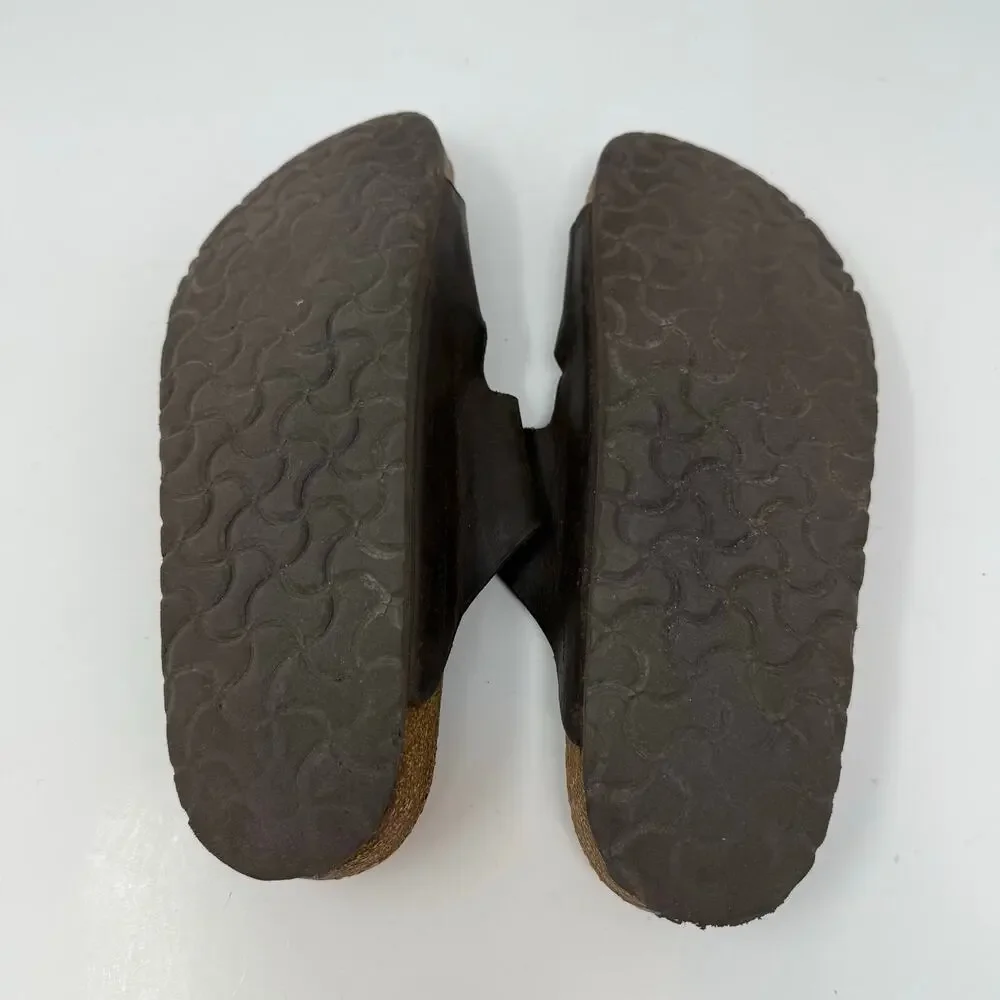 Birkenstock Arizona Sandals 41 (8-8.5 US) Mens Brown Leather Hippie Crunchy - Picture 12 of 12